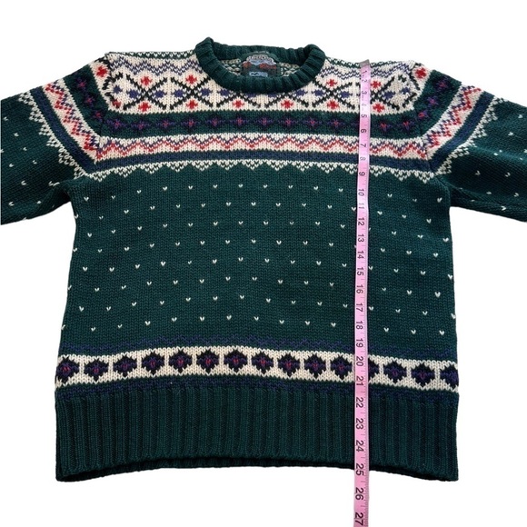 Beaver Canoe Fair Isle Vintage Knit Shetland Wool Sweater - Size Medium - Picture 7 of 9